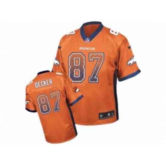 Nike Denver Broncos 87 Eric Decker Orange Elite Drift Fashion NFL Jersey